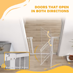 PawHut Stair Gate with Cat Door, Adjustable Width, 76-104cm and 106cm Tall - Additional view 6