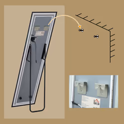 HOMCOM 150 x 40cm Full Length Mirror w/ Adjustable Lights Metal Frame Black - Additional view 8