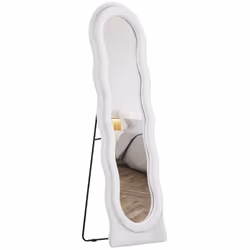 HOMCOM Full Length Mirror, Standing, Leaning or Wall Mirror, White