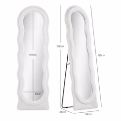 HOMCOM Full Length Mirror, Standing, Leaning or Wall Mirror, White