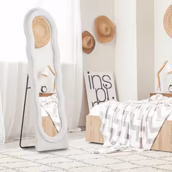 HOMCOM Full Length Mirror, Standing, Leaning or Wall Mirror, White