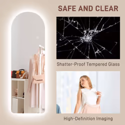HOMCOM Full Length Wall Mirror with Lights Dimming and 3 Colour Adjustable - Additional view 6
