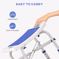 HOMCOM Adjustable Shower Stool with Foot Pads for Elderly Disabled Purple - Additional view 5