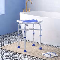 HOMCOM Adjustable Shower Stool with Foot Pads for Elderly Disabled Purple - Additional view 6
