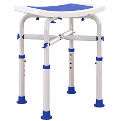 HOMCOM Adjustable Shower Stool with Foot Pads for Elderly Disabled Purple - Additional view 8