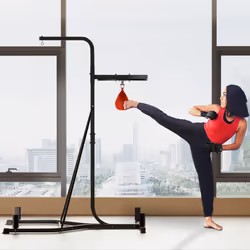 HOMCOM Freestanding Speed Bag Platform, Adjustable Boxing Punch Bag, Black