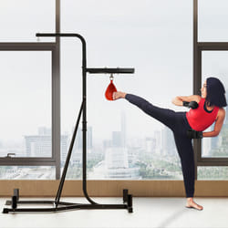 HOMCOM Freestanding Speed Bag Platform, Adjustable Boxing Punch Bag, Black