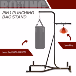 HOMCOM Freestanding Speed Bag Platform, Adjustable Boxing Punch Bag, Black