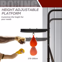 HOMCOM Freestanding Speed Bag Platform, Adjustable Boxing Punch Bag, Black