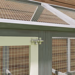 PawHut Chicken Run, Wooden Chicken Coop w/ Combinable Design - Grey - Additional view 7