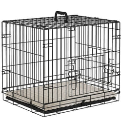 PawHut Dog Crate with Two Doors, Tray, Soft Cushion, for Extra Small Dogs