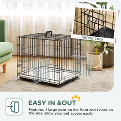 PawHut Dog Crate with Two Doors, Tray, Soft Cushion, for Extra Small Dogs - Additional view 4