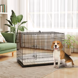 PawHut Dog Crate with Two Doors, Tray, Soft Cushion, for Extra Large Dogs