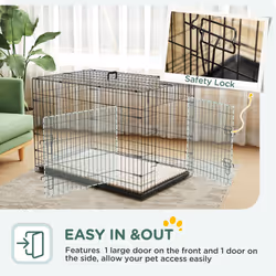 PawHut Dog Crate with Two Doors, Tray, Soft Cushion, for Extra Large Dogs - Additional view 4