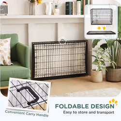 PawHut Dog Crate with Two Doors, Tray, Soft Cushion, for Extra Large Dogs - Additional view 6