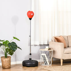 HOMCOM Punching Bag with Stand, Boxing Bag Set with Adjustable Height, Red