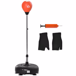 HOMCOM Punching Bag with Stand, Boxing Bag Set with Adjustable Height, Red - Additional view 8