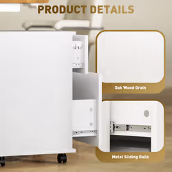 HOMCOM Pedestal Office Mobile Filing Cabinet 2 Drawer White - Additional view 4