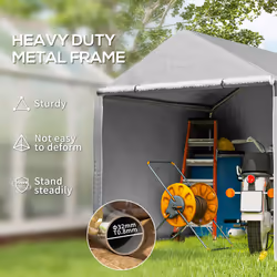 Outsunny 6.5' x 6.5' x 6.5' Temporary Garden Shed Storage Tent, Grey