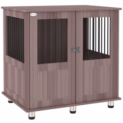 PawHut Dog Crate Kennel Cage for Small Medium Dog, Indoor End Table, Purple