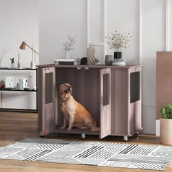 PawHut Dog Crate Kennel Cage for Extra Large Dog, Indoor End Table, Purple