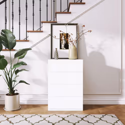 HOMCOM Bedroom Chest of Drawers, 4 Drawers Dresser, Drawer Unit, White - Additional view 4