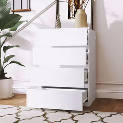HOMCOM Bedroom Chest of Drawers, 4 Drawers Dresser, Drawer Unit, White - Additional view 5