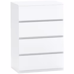 HOMCOM Bedroom Chest of Drawers, 4 Drawers Dresser, Drawer Unit, White - Additional view 8