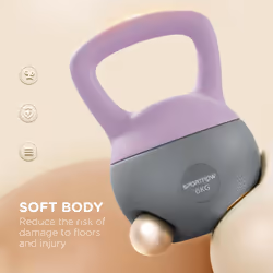 SPORTNOW 6KG Kettlebell with Soft Body and Non-Slip Handle, Purple and Grey
