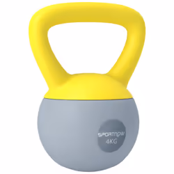 SPORTNOW 4KG Kettlebell with Soft Body and Non-Slip Handle, Yellow and Grey