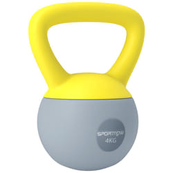 SPORTNOW 4KG Kettlebell with Soft Body and Non-Slip Handle, Yellow and Grey