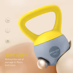 SPORTNOW 4KG Kettlebell with Soft Body and Non-Slip Handle, Yellow and Grey