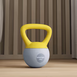 SPORTNOW 4KG Kettlebell with Soft Body and Non-Slip Handle, Yellow and Grey - Additional view 6