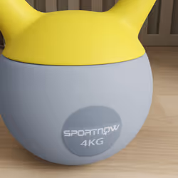 SPORTNOW 4KG Kettlebell with Soft Body and Non-Slip Handle, Yellow and Grey - Additional view 8