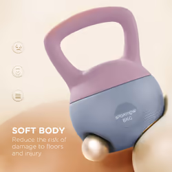 SPORTNOW 8KG Kettlebell with Soft Body and Non-Slip Handle, Purple and Grey