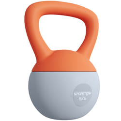 SPORTNOW 8KG Kettlebell with Soft Body and Non-Slip Handle, Orange and Grey