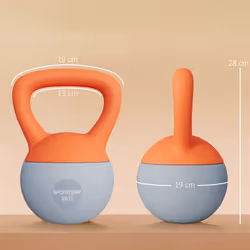 SPORTNOW 8KG Kettlebell with Soft Body and Non-Slip Handle, Orange and Grey - Additional view 4