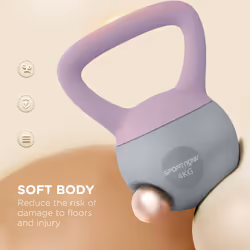 SPORTNOW 4KG Kettlebell with Soft Body and Non-Slip Handle, Purple and Grey