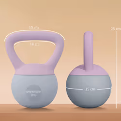 SPORTNOW 4KG Kettlebell with Soft Body and Non-Slip Handle, Purple and Grey - Additional view 4
