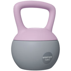 SPORTNOW 10KG Kettlebell w/ Soft Body and Non-Slip Handle, Purple and Grey