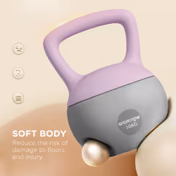 SPORTNOW 10KG Kettlebell w/ Soft Body and Non-Slip Handle, Purple and Grey