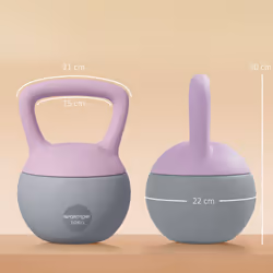 SPORTNOW 10KG Kettlebell w/ Soft Body and Non-Slip Handle, Purple and Grey - Additional view 4