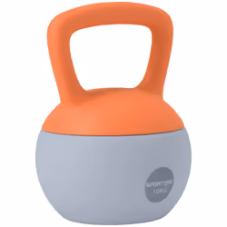 SPORTNOW 10KG Kettlebell w/ Soft Body and Non-Slip Handle, Orange and Grey
