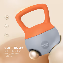 SPORTNOW 10KG Kettlebell w/ Soft Body and Non-Slip Handle, Orange and Grey