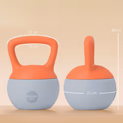 SPORTNOW 10KG Kettlebell w/ Soft Body and Non-Slip Handle, Orange and Grey - Additional view 4