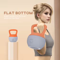SPORTNOW 10KG Kettlebell w/ Soft Body and Non-Slip Handle, Orange and Grey - Additional view 5
