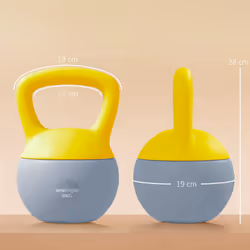 SPORTNOW 8KG Kettlebell with Soft Body and Non-Slip Handle, Yellow and Grey - Additional view 4