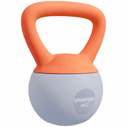 SPORTNOW 4KG Kettlebell with Soft Body and Non-Slip Handle, Orange and Grey