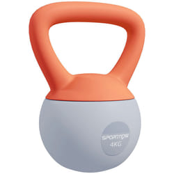 SPORTNOW 4KG Kettlebell with Soft Body and Non-Slip Handle, Orange and Grey