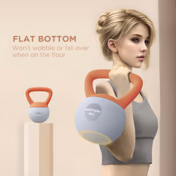 SPORTNOW 4KG Kettlebell with Soft Body and Non-Slip Handle, Orange and Grey - Additional view 5